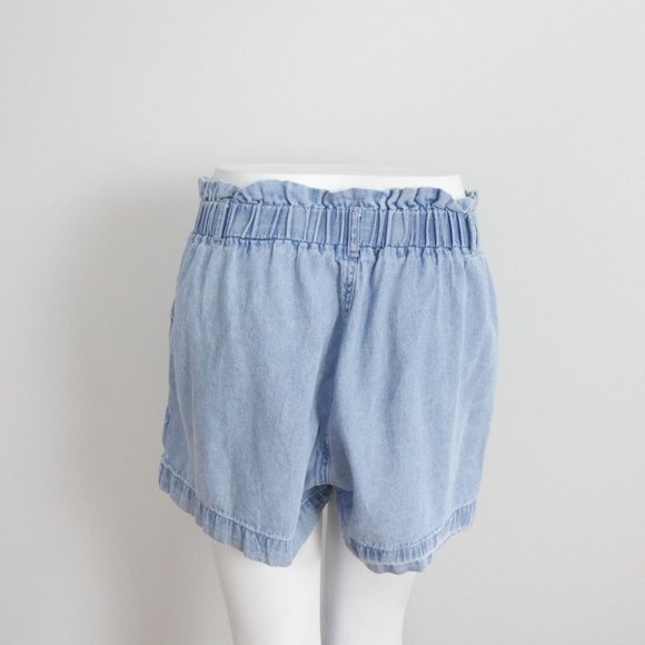 American Eagle Medium Wash Paperbag Waist Denim Jean Shorts Pockets Medium - Picture 8 of 13
